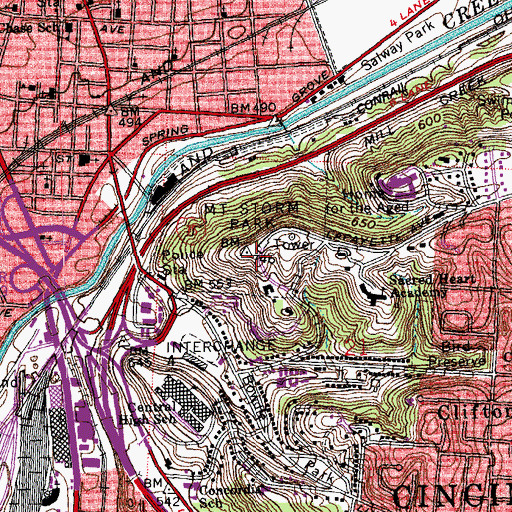 Topographic Map of Mount Storm Park, OH