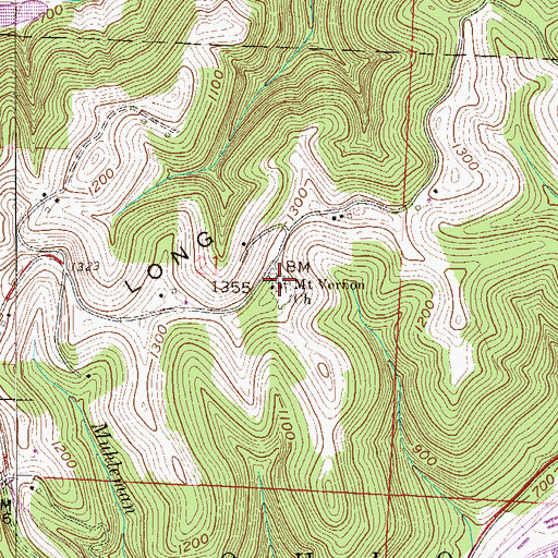 Topographic Map of Mount Vernon Church, OH