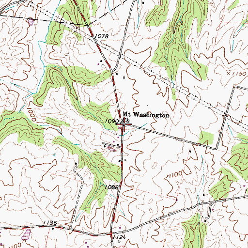 Topographic Map of Mount Washington Church, OH