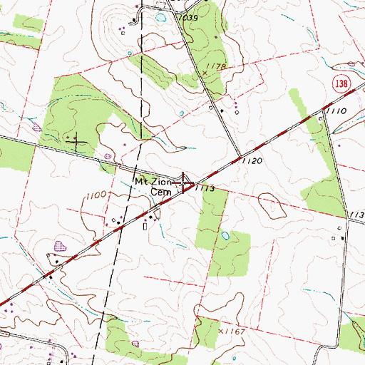 Topographic Map of Mount Zion Cemetery, OH