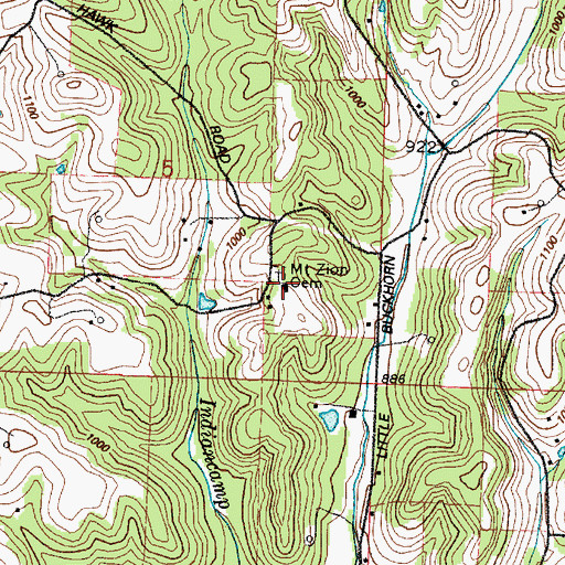Topographic Map of Mount Zion Cemetery, OH
