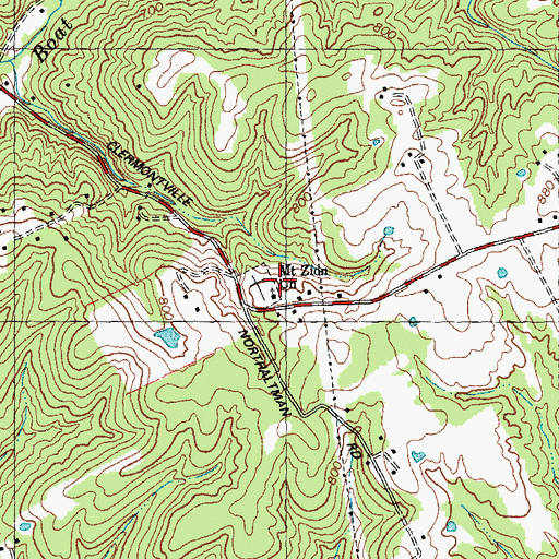 Topographic Map of Mount Zion Church, OH