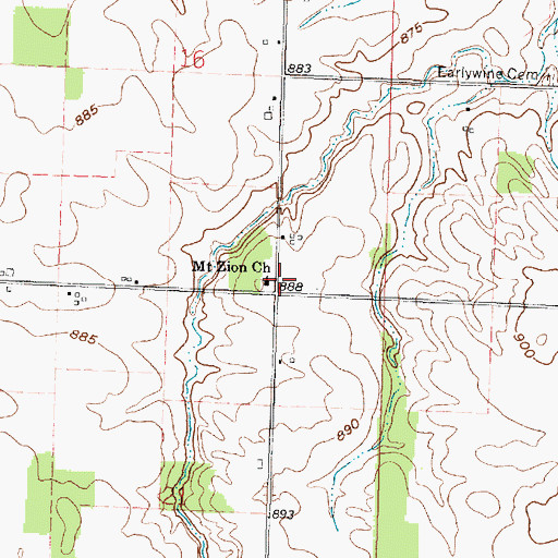 Topographic Map of Mount Zion Church, OH