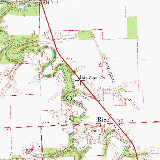Topographic Map of Mount Zion Church, OH