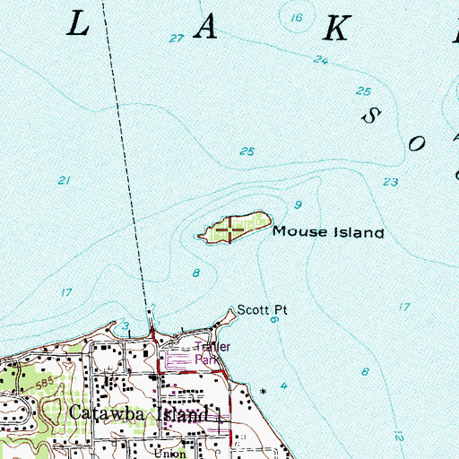 Topographic Map of Mouse Island, OH