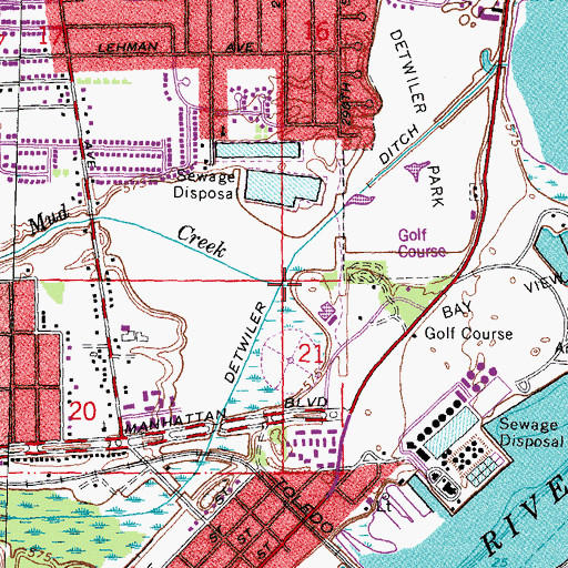 Topographic Map of Mud Creek, OH
