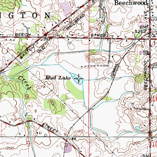 Topographic Map of Mud Lake, OH
