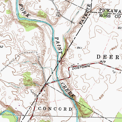 Topographic Map of Mud Run, OH