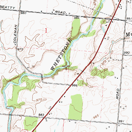 Topographic Map of Mud Run, OH