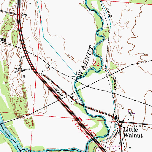 Topographic Map of Mud Run, OH
