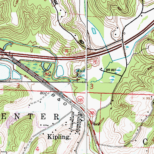 Topographic Map of Mud Run, OH