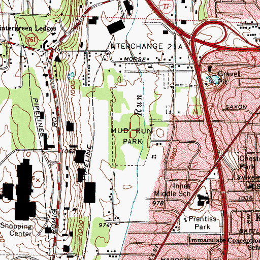 Topographic Map of Mud Run Park, OH