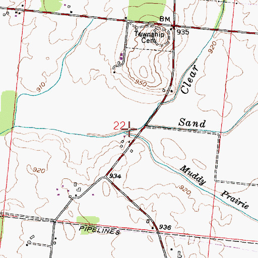 Topographic Map of Muddy Prairie Creek, OH