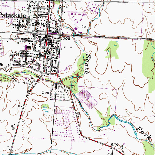 Topographic Map of Muddy Fork, OH