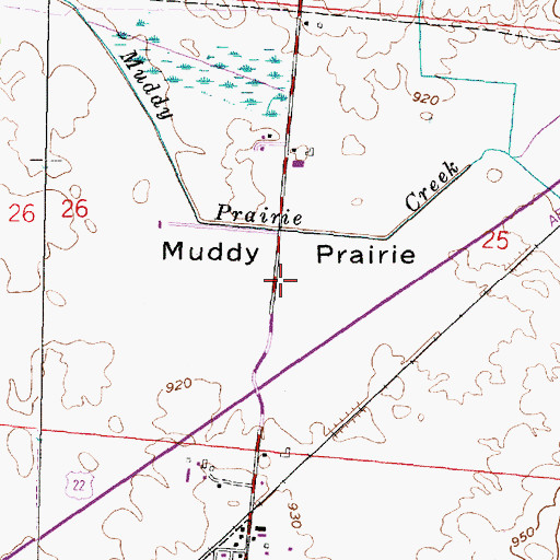 Topographic Map of Muddy Prairie, OH