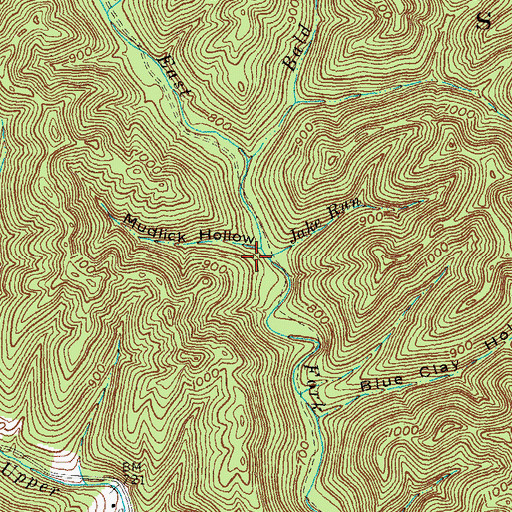 Topographic Map of Mudlick Hollow, OH
