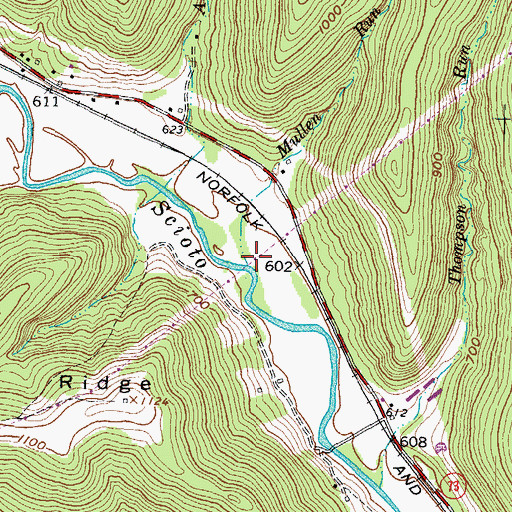 Topographic Map of Mullen Run, OH