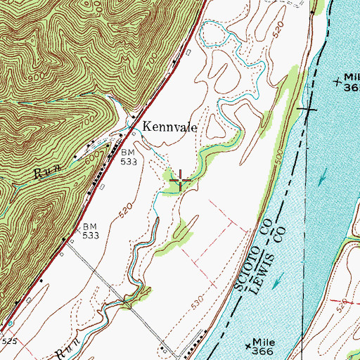 Topographic Map of Mundy Run, OH