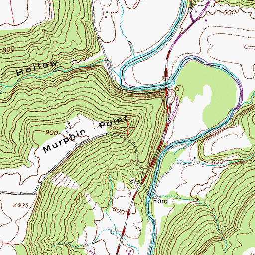 Topographic Map of Murphin Point, OH
