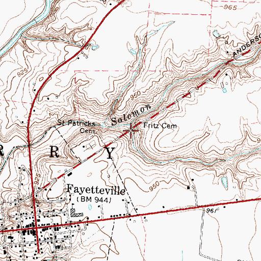 Topographic Map of Murray Run, OH