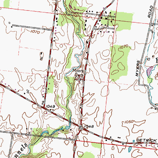 Topographic Map of Myers Cemetery, OH