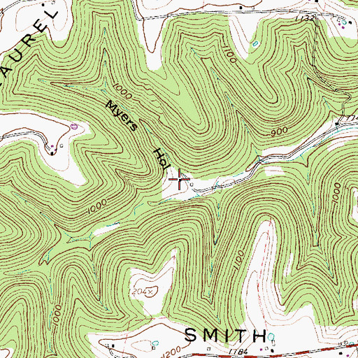 Topographic Map of Myers Hollow, OH