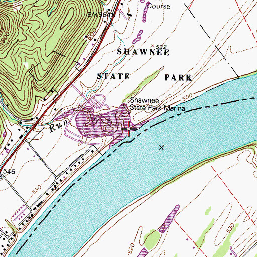 Topographic Map of Nace Run, OH