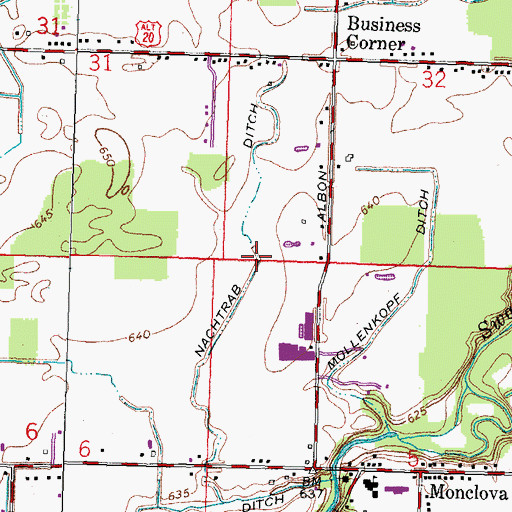 Topographic Map of Nachtrab Ditch, OH