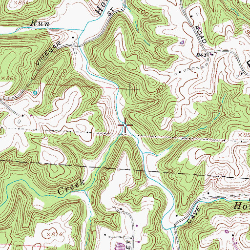 Topographic Map of Nease Creek, OH