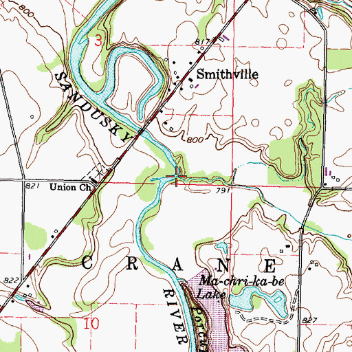 Topographic Map of Negro Run, OH
