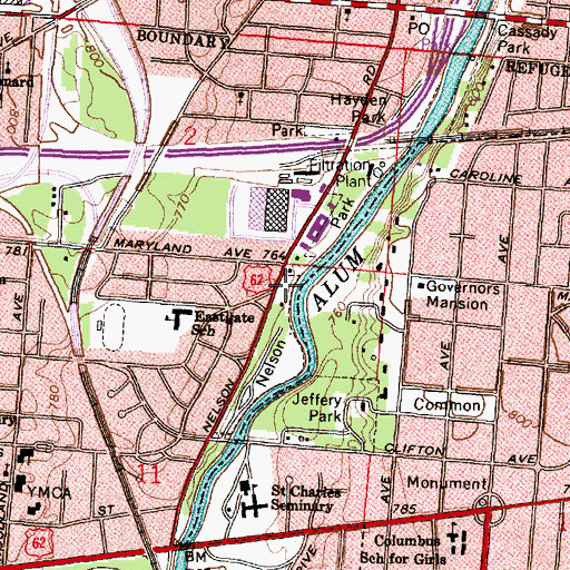 Topographic Map of Nelson Park, OH