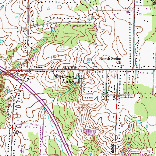 Topographic Map of Neptune Lake, OH