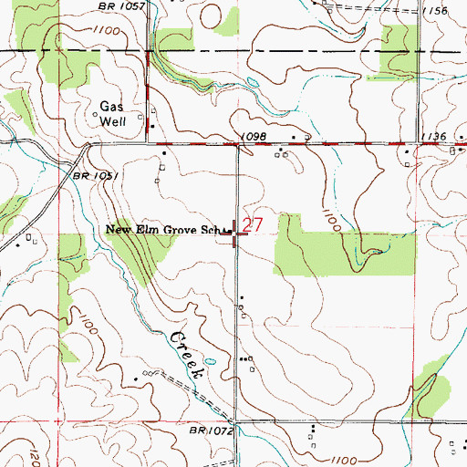 Topographic Map of New Elm Grove School, OH