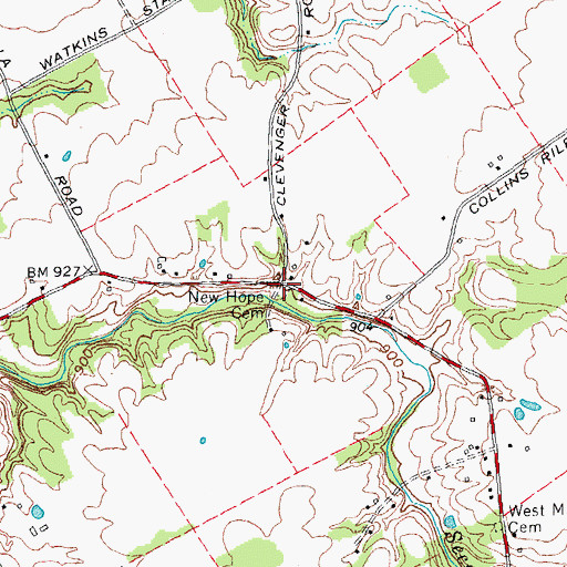 Topographic Map of New Hope Cemetery, OH