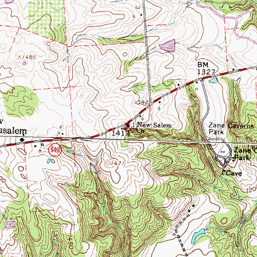 Topographic Map of New Salem Church, OH