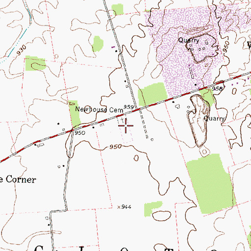 Topographic Map of Newhouse Cemetery, OH