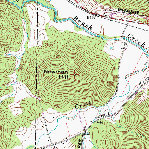 Topographic Map of Newman Hill, OH