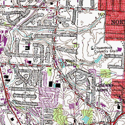 Topographic Map of Nina Lake, OH