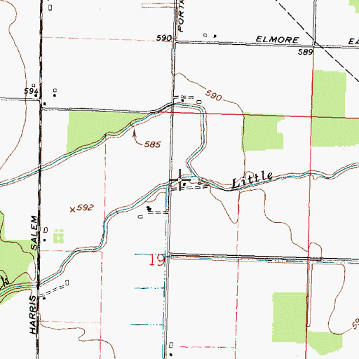 Topographic Map of Ninemile Creek, OH