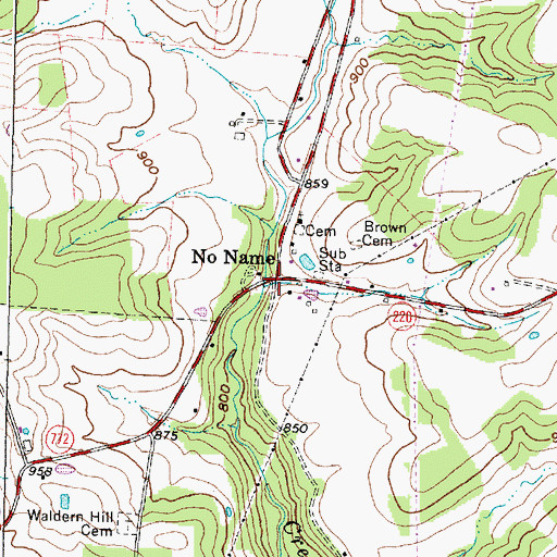 Topographic Map of No Name, OH