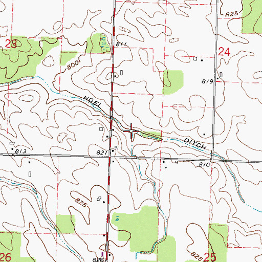 Topographic Map of Noel Ditch, OH