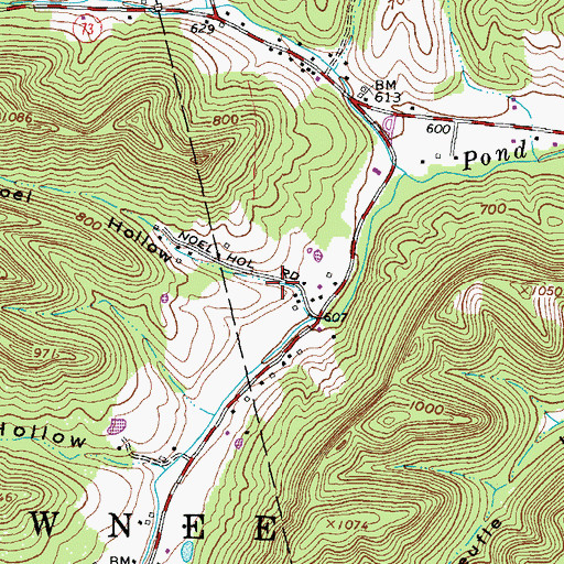 Topographic Map of Noel Hollow, OH