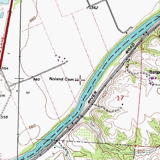 Topographic Map of Noland Cemetery, OH