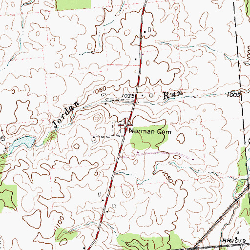 Topographic Map of Norman Cemetery, OH