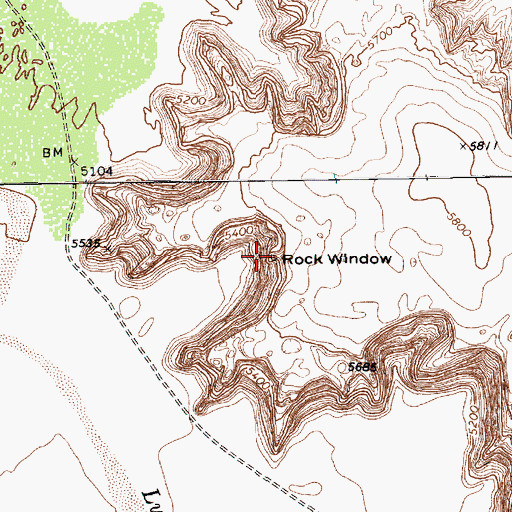 Topographic Map of Rock Window, AZ