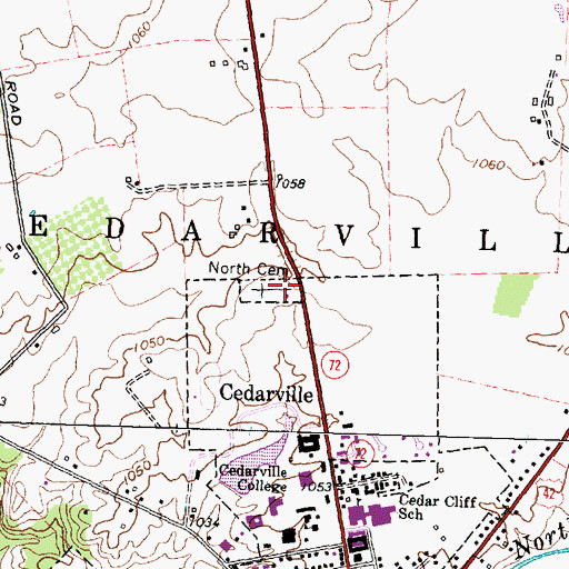 Topographic Map of North Cemetery, OH