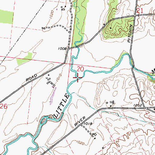 Topographic Map of North Fork Little Miami River, OH