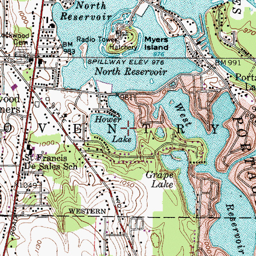 Topographic Map of North Reservoir, OH