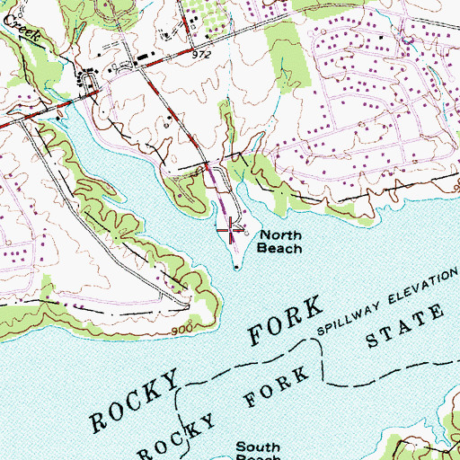 Topographic Map of North Beach, OH