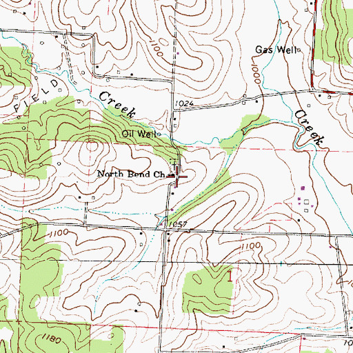 Topographic Map of North Bend Church of the Brethren, OH